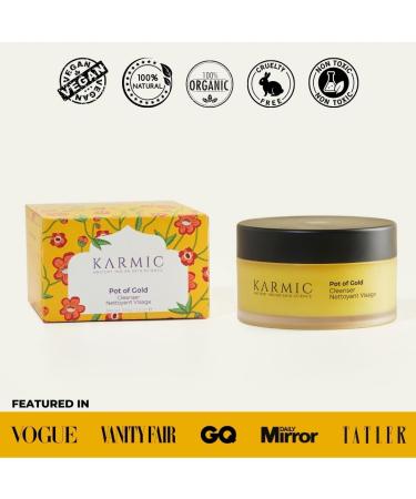 Karmic Skin Pot of Gold Facial Cleanser | Organic Hydrating Foaming Cream Cleanser | Pore Cleanser | Men & Women | Non-Stripping Anti Ageing Daily Face Wash | Lemon Neroli Scent | 4 Months Usage - Buy Online on GoSupps.com