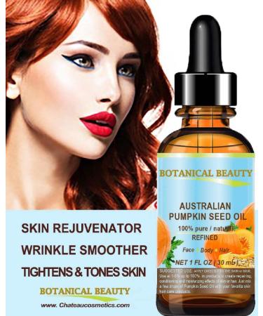 Botanical Beauty Australian PUMPKIN SEED OIL Pure Natural Virgin Unrefined Cold Pressed Carrier Oil. 2 Fl.oz.- 60 ml. for Face Skin Hair Lip Nails - Buy Online on GoSupps.com
