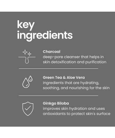 Natural Outcome Charcoal Face Wash - Daily Detoxifying Cleanser for Acne - Hydrating Pore Cleanser with Green Tea, Aloe Vera & Ginkgo Biloba - 8 oz - Buy Online on GoSupps.com