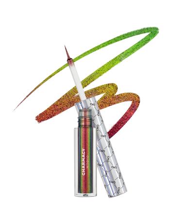 Chameleon Glitter Liquid Eyeliner  Highly Pigmented Intense Color Shifting  Waterproof Eyeliner Metallic Multi-Reflective Finish  Longwearing  Smudge-proof  Ultra-Fine Tip  PINK GOLD GREEN 902 902 PINK GOLD GREEN