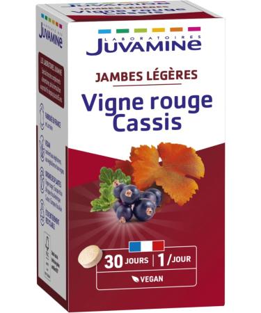 JUVAMINE - Light Legs - Red Blackcurrant Vine - Promotes Circulatory Well-Being - Action on the Venous System of the Legs - 30 days program - Made in France