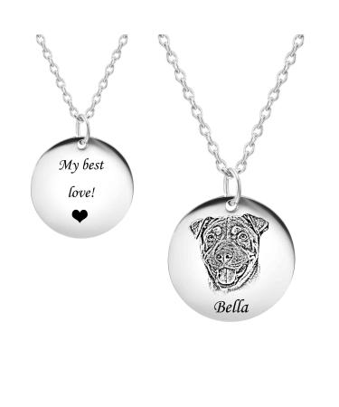 Hooami personalized chain necklace men with personalized dog cat pet pendant personalized jewelry chains 1 silver