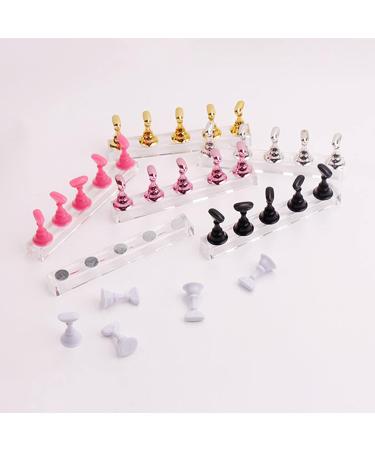 Spir Arthlan Acrylic Nail Art Practice Stand - Magnetic Nail Tip Holder for DIY Manicure & Salon - Black Fingernail Display - Buy Online on GoSupps.com