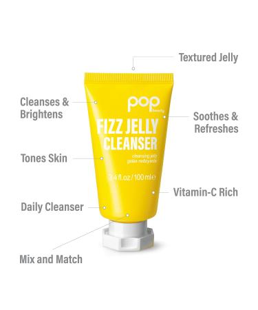 POPBEAUTY Fizz Jelly Cleanser - Textured Face Wash for Cleansing & Brightening | Removes Makeup | 3.4 Fl Oz - Buy Online on GoSupps.com