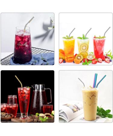 Metal Straws Reusable Stainless Steel Straws Bubble Tea Drinking with Silicone Tip and Carrying Pack Mix Straw 2 Cleaning Brush and for Smoothie Milk Cocktail Milkshake Cold/Hot Drinks(Silver) - Buy Online on GoSupps.com