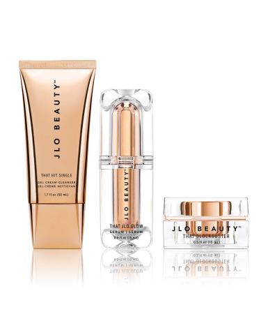 JLO BEAUTY That JLo Essentials Kit | Includes Serum, Cleanser, Cream and Broad Spectrum SPF, Gently Tightens, Brightens, Protects & Hydrates Skin