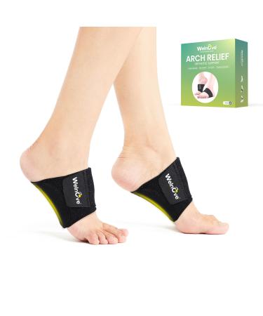 Arch Support Inserts Pads for Pain Relief - Welnove Heel Cushions Brace for Plantar Fasciitis Relief Compression Cushioned Heel Cups Sleeves for Flat Feet Foot Pain Heel Pain Heel Spurs Men & Women (One Size Fits All)