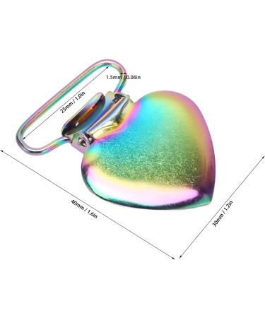 10pcs Metal Heart Pacifier Strap Clips - Cute Cartoon Teething Accessories for Babies | International Shipping - Buy Online on GoSupps.com