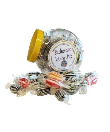250g Cookie Jar of Buchanans Winter Mix Hard Boiled Sweets