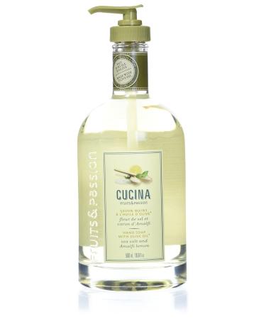 Fruits & Passion  Cucina  Coriander & Olive Oil Hand Soap  (16.9 fl oz) - Luxury Kitchen Liquid Hand Soap  Vegan  Natural Moisturizing Hand Wash in Glass Hand Soap Dispenser Coriander & Olive Tree