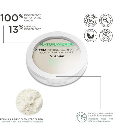 Naturaverde Bio Fix & Mat Compact Rice Powder No. 00 - Buy Online on GoSupps.com
