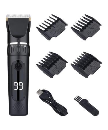 Pro Hair Clipper Professional Cordless Electric Hair Clippers for Men(Black)