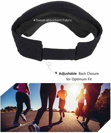 AZJ Adjustable UV Protection Sun Visor Hat for Women and Men - Black - Buy Online on GoSupps.com