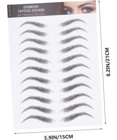 Housoutil Black Makeup 12 Sheets Waterproof Eyebrow Stickers Imitation Eyebrow Sticker Eyebrow Tool Make up 3d Makeup Tools - Buy Online on GoSupps.com