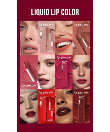 Buy Matte Liquid Lipstick & Velvet Lip Gloss - High Pigmented Long Lasting & Waterproof Lip Makeup Gift for Women - Buy Online on GoSupps.com