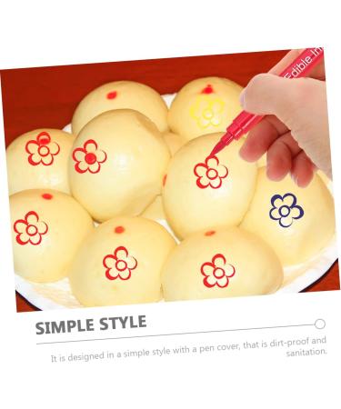 Hoement 6pcs Biscuits Decor Cake Boxes Edible Marker Cake Coloring Markers Edible Pigment Pens Plastic - Buy Online on GoSupps.com