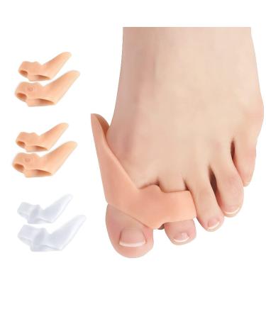 Gel Toe Separators Bunion Corrector 2 Pack Toe Straightene & Bunion Splint Big Toe Correctors Bunions Cushions Protector Toe Bunion Straightener Realign Big Toe and Relieve Bunion Pain Toe Spacers Skin color 2 Paare