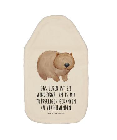 Mr. & Mrs. Panda Warmbat Wombat - Gift Life is beautiful hot water bottle with reference good mood animal motifs funny sayings Australia white