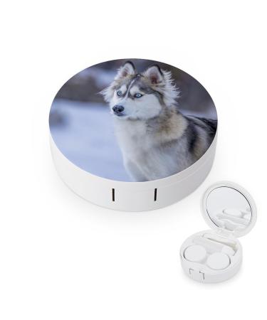 Contact Lens Case Dog in Snow Print Plastic Contact Lens Case contact Lens Care Box ontact Lens Travel Box