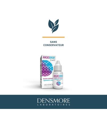 Densmore - Angiodrop - Solution Ophtalmique S cheresse et Fatigue Oculaire - Acide Hyaluronique Camomille Mauve - Plusieurs utilisations par jour possible - Flacon 15 ml - Fabriqu en Europe - Buy Online on GoSupps.com