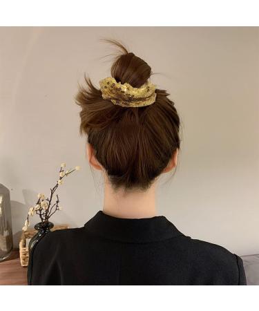Gold Sequin Bridesmaid Scrunchies Set - 12 Pcs Ponytail Holders for Girls & Women - Buy Online on GoSupps.com