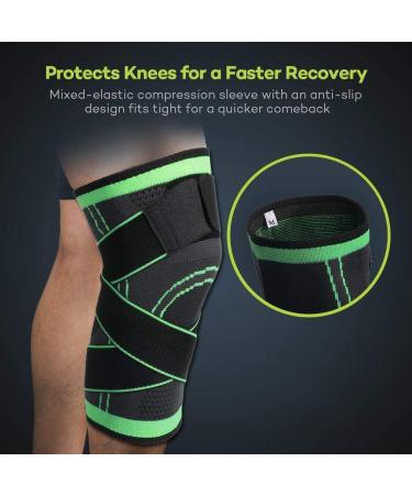 Buy Vitoki Kniebandage for Men & Women - Knee Support for Sports - Joint Pain Relief - Green XXXL - Buy Online on GoSupps.com