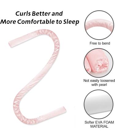 Jsdoin Heatless Curlers Headband - Satin Wave Roller for Long Hair - Pink - Buy Online on GoSupps.com