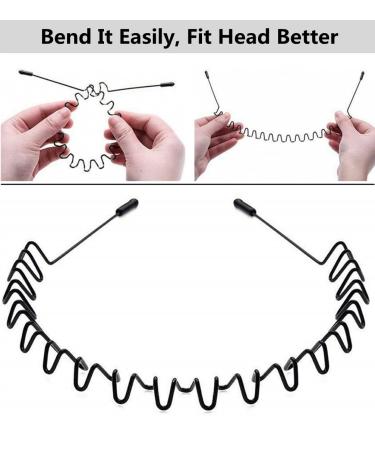 Black Wavy Metal Headband for Men and Women - Unisex Sports Hairband for Outdoor Activities - Buy Online on GoSupps.com