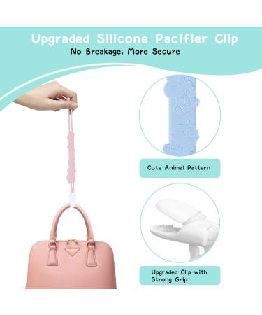 BABYSUN 2 in 1 Baby Silicone Pacifier Clip - BPA Free Teething Binky Holder for Boys and Girls - Perfect Gift for Baby Shower and Birthdays - Blue + Pink Design - Buy Online on GoSupps.com