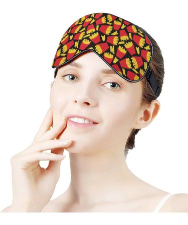 French Fries Sleep Mask for Women | Adjustable Eye Shades & Elastic Strap for Comfortable Sleep - Buy Online on GoSupps.com