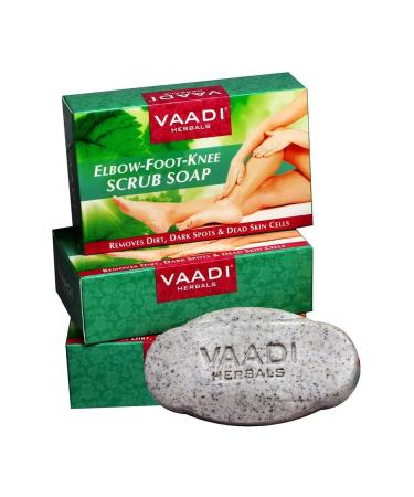 Value pack of 3 elbows foot knee scrub soap (bar soap) with almond and walnut scrub - removed Dead Skin cells make you softer