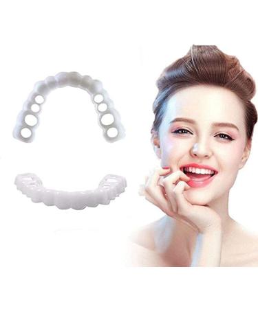 BGZ 2 pairs Perfect smile teeth veneer cosmetics dentures instant snap on perfect smile teeth homepage The missing defective deformity teeth for men and women 2 upper and 2 lower ones