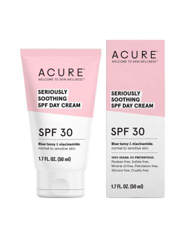 ACURE Seriously Soothing SPF 30 Day Cream | 100% Vegan | For Dry to Sensitive Skin | Blue tansy & Niacinamide - Soothes & Provides Sunscreen | 1.7 Fl Oz