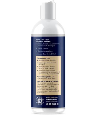 Honest Paws 5-in-1 Dog Shampoo & Conditioner - 16 Ounce | Reduces Itch, Hydrates Dry Skin, Decreases Odor and Allergies - Buy Online on GoSupps.com
