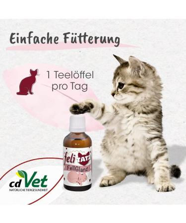 CDVet Felitatz Fellglanz 50ml - Natural Omega-3 & Omega-6 for Cats | Organic Oils for Healthy Fur - Buy Online on GoSupps.com