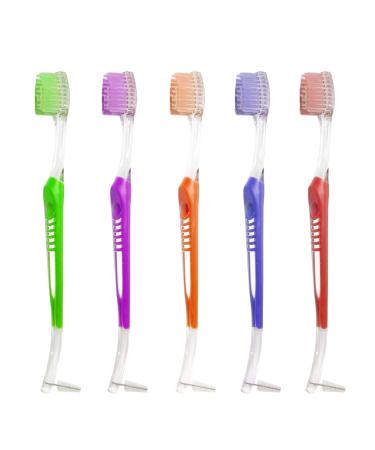 Orthodontic Toothbrush Double Ended Ortho Toothbrush V-Trim Brush and Interspace Brush for Ortho Brace Teeth Cleaning  5 Pcs