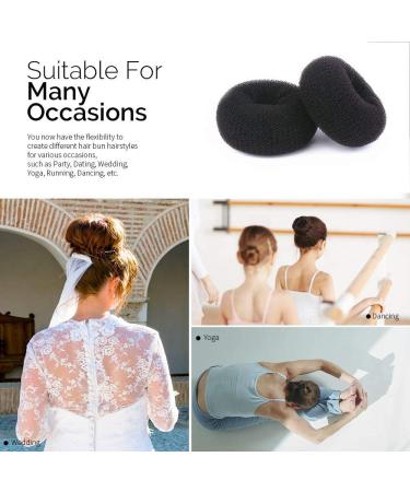 WACURRENTHYD Kids Hair Donut Bun Maker 2PCS - Black Small(2IN) Chignon Doughnut Shaper for Short Thin Hair - Buy Online on GoSupps.com