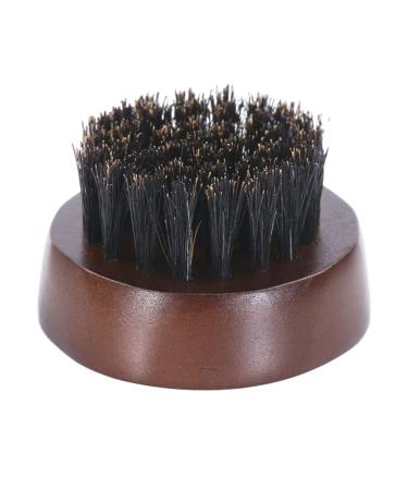 Boar bristle beard brush wooden handle round beard brush for men dark brown men's beard brush