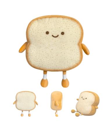 Auptiz Toast Bread Pillow Soft Plush Toy Funny Bread Shape Plush Toy Pillow Doll Toy 3D Throw Pillow Cartoon Toy Stuffed Plush Toast Sofa Pillow(19 18 3cm)