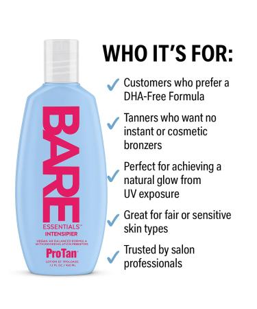 Pro Tan Bare Essentials Intensifier Tanning Lotion 8.5 fl oz Vegan pH Balanced Formula with Aloe Coconut Oil Jojoba & Vitamins Indoor Outdoor Tan Enhancer with Skin Brightening Enzymes - Buy Online on GoSupps.com