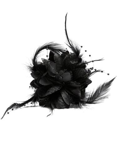 Vanyibro Black Rose Flower Headband Elegant Floral Fascinator Hair Accessory for Women's Fashion Christmas Wedding