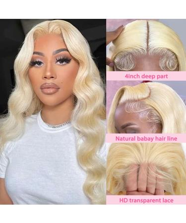 613 Blonde Human Hair Lace Front Wig 20 Inch - Brazilian Virgin Body Wave, 180% Density, HD Lace Frontal, Pre Plucked with Baby Hair - Buy Online on GoSupps.com