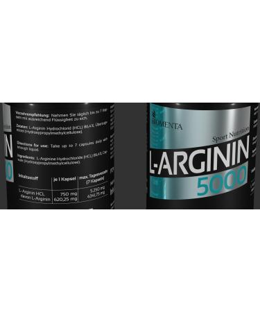 BIOMENTA L-Arginine 5000 High-Dose Vegan Capsules | 500 Premium Quality Arginine Supplements for Optimal Health - Buy Online on GoSupps.com