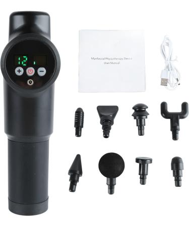 High-Frequency Black Body Massager with 8 Silicone Heads - Deep Tissue Relief for Sore Muscles - International Shipping Available - Buy Online on GoSupps.com