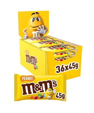 M&M'S PEANUT - Milk Chocolate & Peanuts Sweets - Large - 36 x 45g (Packaging May Vary)
