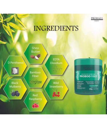 Buy Prohall Cosmetic Proboo Fiber Hair Mask - Bamboo & Shea Moisture for Dry Hair | Revitalize Reduce Frizz & Balance Oil - 17.6Oz - Buy Online on GoSupps.com