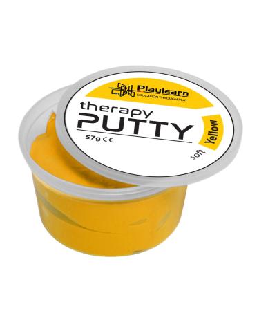 Playlearn Therapy Putty Soft Resistance Squeezable Non-Toxic Hand Exercise Colour Coded Yellow for Adults & Children 57g (2oz) Tubs Yellow - Soft