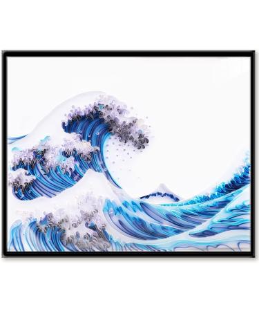 Quilling Kit for Adults - Handmade DIY Craft with Paper Filigree Tools - Great Wave Off Kanagawa Design - Room Wall Art Decor - Beginners Set - Buy Online on GoSupps.com