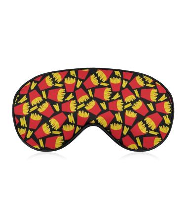 French Fries Sleep Mask for Women Adjustable Sleeping Eye Shades Cover with Elastic Strap