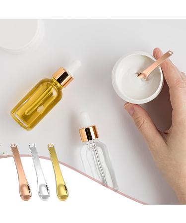 3 Pcs Metal Makeup Spoon Set - Reusable Mask Applicator and Cosmetic Spatula in Rose Gold, Gold, and Silver for Face Masks, Eye Creams, and Moisturizers - Buy Online on GoSupps.com